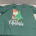 Merry Christmas Shirts for Women - Xmas Bow Short Sleeve Festive Holiday Pink Ribbon Tee Tops, Green, XL