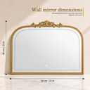 33x26 LED Mirror with Lights Gold Arched Bathroom Vanity Mirror
