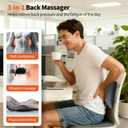 3-in-1 Electric Lumbar Support Cushion with Heat, Vibration & Airbag Lift, Corded Back Stretcher Device for Lower Back Pain Relief, Massager for Office Chair, Sofa & Bed
