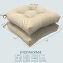 LVTXIII Outdoor Seat Cushions Seasonal Tufted Chair Cushions, Patio Chair Pads for Dining Chairs, Office Armchairs and Garden Furniture Decoration (Round Back, 19x19x4, Stripe Beige, 2 Pack)
