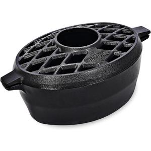 G Good Gain Wood Stove Steamer,Fireplace Humidifier,Cast Iron Humidifier for Stove, Matte Black Finish, Rust Resistant, Lattice Top, 2.5 Quart Capacity,Wood Burning Stove Indoor Decorative