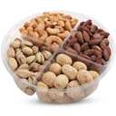 Nut Gift Baskets, 12oz Mixed Nut Gift Box of 4 Sectional Platter, Ideal Nut Assortment for Holidays, Birthdays, Celebrations, Anniversaries, Corporate Occasions and Everyday Snacking