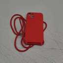 Blaspins Crossbody Lanyard Strap Case for iPhone 15 Plus, Hands-Free Neck Cross Body, Adjustable Rope Removable, Drop Protection Shockproof Silicone Case 6.7 inch, 150 cm Strap, iP15Plus - Red