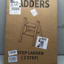 Mayi Plus 2 Step Ladder,Aluminum Folding Step Stool for Adults,Step Ladder with Wide Anti-Slip Pedal,330 lbs Capacity for Home,Office,Kitchen,Library(Walnut), 18.1"W x 17.7"H