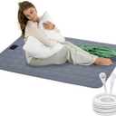 Grounding Mat, 24x35 Inch, Silver Fiber & Soft Cotton, Earth Connected Mat for Feet, Improves Sleep Wellness, Grey