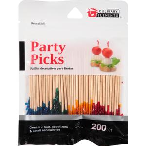Jacent Frill Toothpick Assorted Colors 200Ct, 200 CT