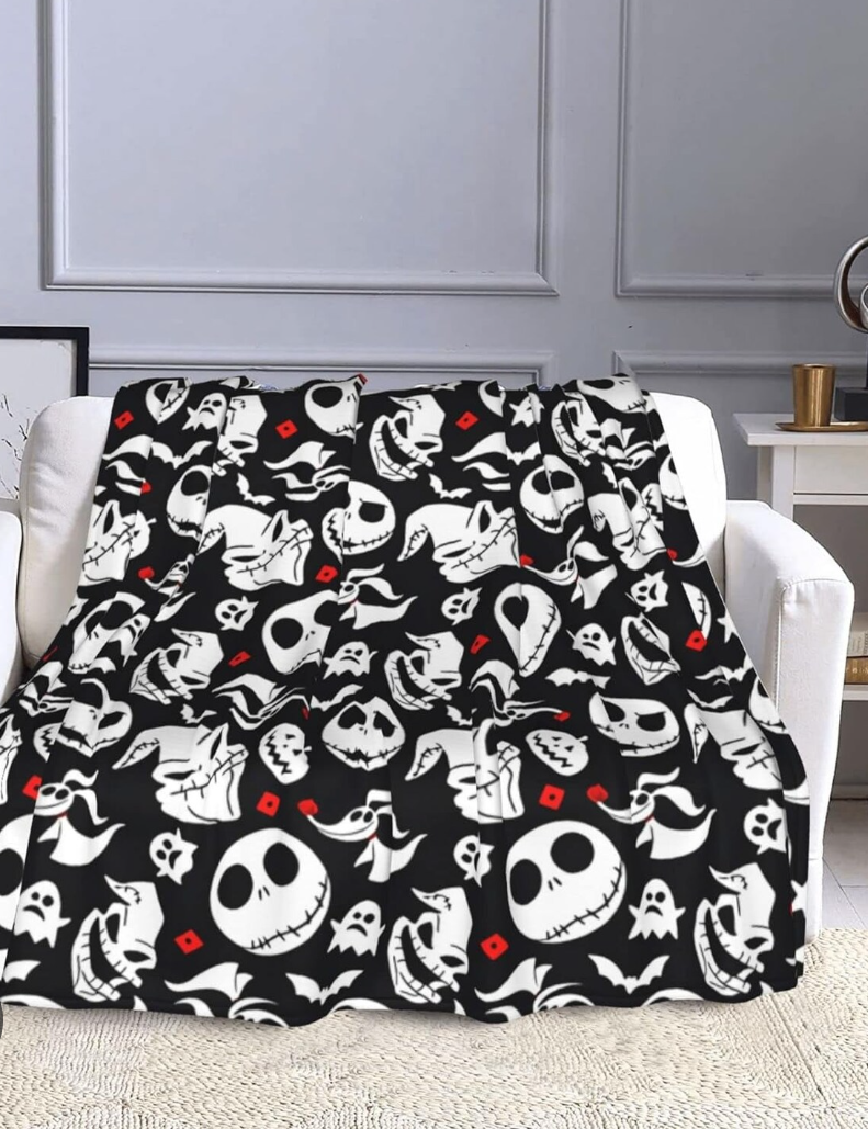Halloween Blanket Black Christmas Cozy Soft Plush for Couch Living Room Blanket Interesting Festival Gift for Kids Adults 50 X 60 Inch 2 Pack