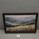 Dark Brown Framed Appalachian Mountains Wall Art Nature Landscape Canvas Print Spring Wildflowers Hills Poster Picture for Living Room Bedroom Office Wall Decor 24x16in Ready to Hang