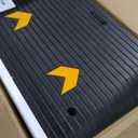 VEVOR 4" Rise Rubber Threshold Ramp, 35.5" Wide Wheelchair Ramp Doorway, Natural Curb Ramp, 33069Lbs Load Capacity, Non-Slip Textured Surface Rubber Curb Ramp for Wheelchair and Scooter (Black)