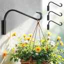 12 Inch 4 Pack Plant Hangers for Indoor/Outdoor Wall Mount - Heavy Duty Hanging Plant Holder & Bird Feeder Hooks, Decorative Black Metal Wall Hangers for Plants, Flower Baskets