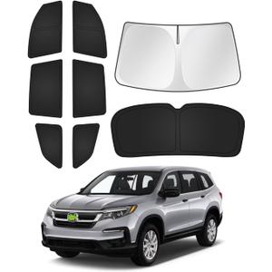 Sunshades for Honda Pilot 2016-2022 Accessories Windshield Sun Shade Side Rear Window Shade Cover Sun Visor Shield Privacy Protection Keep Vehicle Cool Black 8PCS