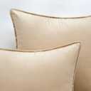 MIULEE Summer Beige Velvet Throw Pillow Covers 24x24 Soft Decorative Solid Square Euro Sham Cushion Cases Pack of 2 Modern Luxury Home Decor for Couch, Sofa, Bedroom