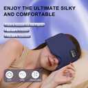 LC-dolida Sleep Mask with Bluetooth Headphones, Ice Silk Sleep Headphones with Bluetooth 5.4, Total Blackout Eye Mask for Sleeping, Sleep Soft Mask for Women Men, All Night Sleep, Travel (Navy)