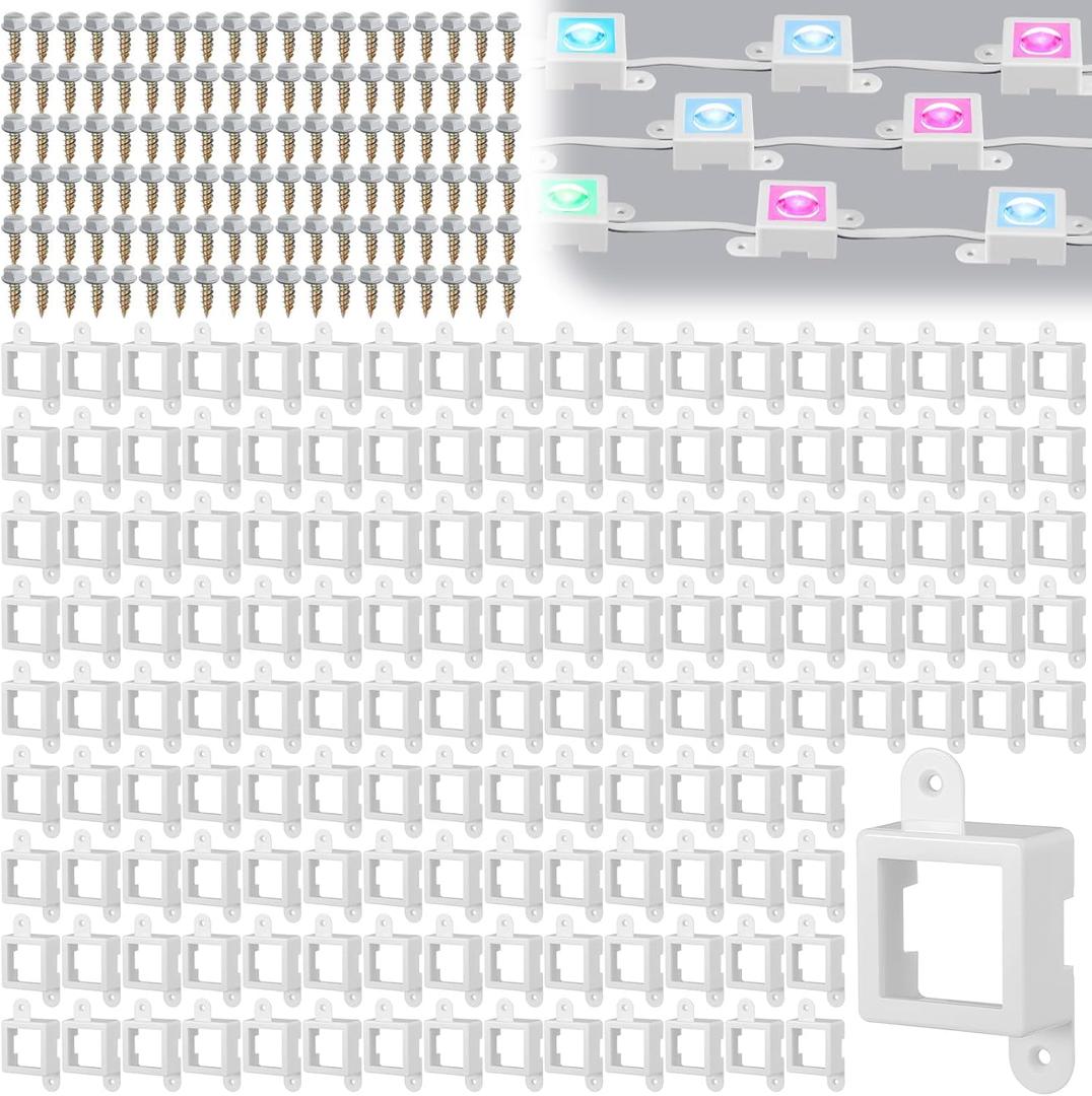 240 Light Clips for Govee H705 H805 with 490 Screws Mounting Clips Compatible with Govee Permanent Outdoor Lights Extension(White)