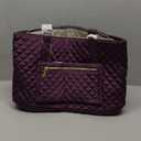 LOVEVOOK Laptop Bag for Women, Stylish Diamond Quilted Work Tote with Clutch Purse, 15.6-inch Purple Tote