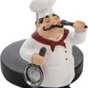 Chef Style Paper Towel Holder, Resin Crafts Display Chef Figurines Creative Roll Paper Stand for Countertop Kitchen Cafe Restaurant Dessert Shop Cake Shop Decoration, 12"L x 6.5"W