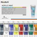 MEEDEN Thick Acrylic Paint Set: Satin Finish Acrylic Paints for Ornaments Painting - 100ml/3.38oz 8 Primary Colors Heavy Body Art Paint Tubes for Christmas Decoration