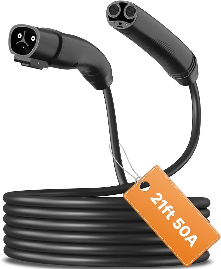 21/30/40/50ft NACS EV Extension Cord, Up to 50A 240V Without Drops in Power,Compatible with Model 3/Y/X/S (21ft)