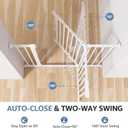 DUMOS 30-40.5" Baby Gate for Stairs & Doorways, Auto Close, White