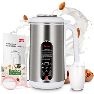 40oz Nut Milk Maker Machine Stainless Steel Soy Milk Maker Homemade Almond, Oat, Juice, Coconut, Plant-Based and Non-Dairy Beverages with Self Clean, Boil Water, Delay Start, Keep Warm