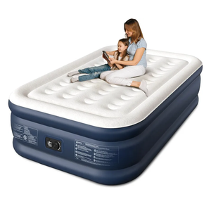 CHERIMOR Air Mattress, 18" Raised Full Size Self Inflatable Blow Up Mattress with Built in Pump, Thick Comfort Air Bed with Carry Bag for Camping, Guests & Home, 600lb Capacity Colchon Inflable