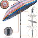 Blissun 7.2' Beach Umbrella with Sand Anchor, Outdoor Portable Beach Umbrella for Sand with Tilt Pole, Carry Bag, Air Vent