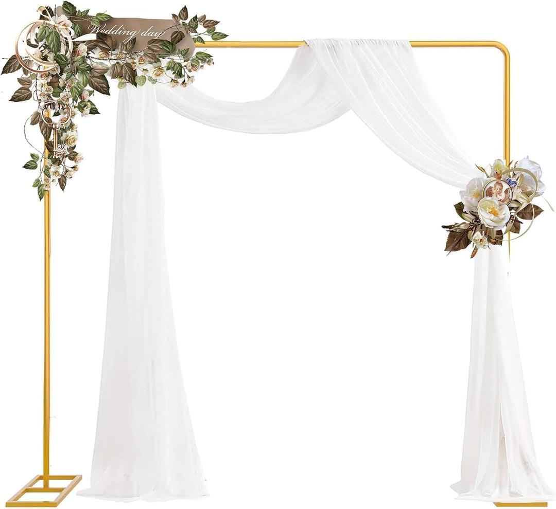 Wedding Arch Metal Frame, 8.2FT Backdrop Stand Heavy Duty, Adjustable Balloon Arch & Photo Booth Decor for Weddings, Baby Showers, Birthdays, Anniversaries, 8.20FT