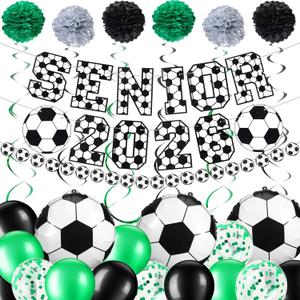 Lunmon 63 Pcs Senior 2026 Decorations Soccer Senior Night 2026 Decoration Soccer Sport Theme Party Supplies for Player Gift Sport Parties Favors