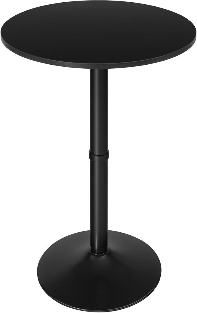 HOOBRO Round Bar Table, 35" Tall Pub Table, with Non-Slip Base for Narrow Space, Bar Height Table for Kitchen, Easy to Assemble, Black BB57BT01