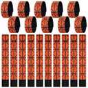 Maysing 24 Pcs Basketball Sleeve Holders 7.5 Inch Basketball Shirt Sleeve Straps Brown Black Pattern Stitching Sports Shirts Ties for Women Men Teens Sports Activities Accessories Gift