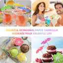 300 Pieces Drink Umbrellas Cocktail Picks Parasol Cocktail Umbrellas for Drinks Sticks with Wood Toothpicks for Summer Hawaiian Cupcake Toppers Umbrella Sticks Tropical Wedding Party Decor