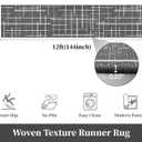 Non Slip Hallway Runner Rug 2.6x12, Modern Distressed Stripe, Washable Extra Long Rug, Woven Thin Low Pile Carpet Runners for Hallway 12ft Entryway, Kitchen, Walkway- Gray