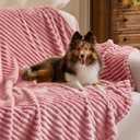 BEDELITE Fleece Throw Blanket for Couch 3D Ribbed Jacquard Soft and Warm Decorative Fuzzy Blanket Cozy, Fluffy, Plush Lightweight Pink Throw Blankets for Bed, Sofa, 50x60 inches