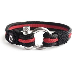 Mens Rope Bracelet - Stainless Steel Black Shackle, Extremely Durable and Scratch Resistant Waterproof Paracord, Handmade, Nautical Wristband for Men