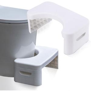Detachable Portable Toilet Stool for Home Bathroom, Squatting Stool, Convenient and Compact, Sturdy (7in-White) (Toiletstool-white)