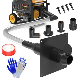 Generator Exhaust Extension Silencer Kit with Upgraded 304 Stainless Steel Flex Pipe Hose and Muffler Reduce Noise by 50% Three Adapters&Mounting Plate Universally Fit for All Portable Generators
