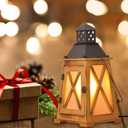 Antique Wood Electric Lantern Lights Table Lamp, Vintage Farmhouse Nautical Decorative, Bedside Night Lights Desk Lamp for Bedroom Living Room, Hanging Light Fixture for Indoor and Outdoor