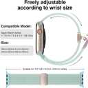 Braided Stretchy Band Compatible with Apple Watch Bands 38mm 40mm 41mm 42mm 44mm 45mm 46mm 49mm Women Men, Soft Nylon Solo Loop Magnetic Sport Strap for iWatch Series 11 10 9 8 7 6 5 4 3 2 1 SE Ultra, Succulent