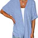 Yekaty Lightweight Cardigans for Women Casual Summer Short Sleeve Cardigan Open Front Beach Coverups 2026, 3XLarge
