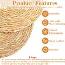 Set of 16 Round Woven Rattan Placemats, 12 Inch Boho Farmhouse Table Mats Natural Cattail Charger Plates for Dining Table Decor Heat-Resistant Braided Place Mats