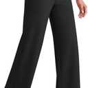 G4Free EverGoing Wide Leg Ankle Pants for Women 7/8 Length Yoga Dress Pants High Waist Stretch with Pockets Casual Work (Black, M)