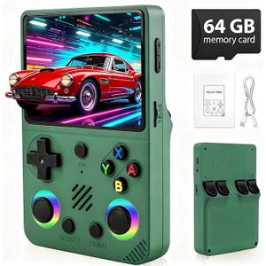 Rhesusco RG36PRO Handheld Game Console  Support 30000+Classic Games, 64G TF Card,Open Source System, 3.5Inch Screen,3000mAh Battery, Portable Console for Travel, Gift for Adult or PartnerPurple