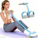 Pedal Resistance Bands with Handles, Durable 6-Tubes Multifunction Pedal Resistance Band, Natural Rubber Foot Pedal Resistance Bands, Fitness Resistance Bands for Abdomen, Waist, Arm, Leg (Blue)