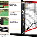 Portable Pickleball Net, Regulation Size 22FT and 11FT Half Court 2-in-1 Pickle Ball Net with 2 Pickleballs and Carry Bag for Driveway, Backyard, Street, Weather Resistance Steady Steel Frame