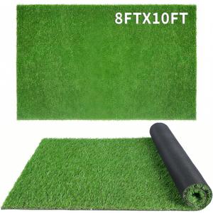 XLX TURF Realistic Artificial Turf Grass 8 FT X 10 FT - Large Fake Grass Carpet Indoor Outdoor Rug for Patio Balcony Dogs Pets Kennel Flooring Kids Playground - Low Pile