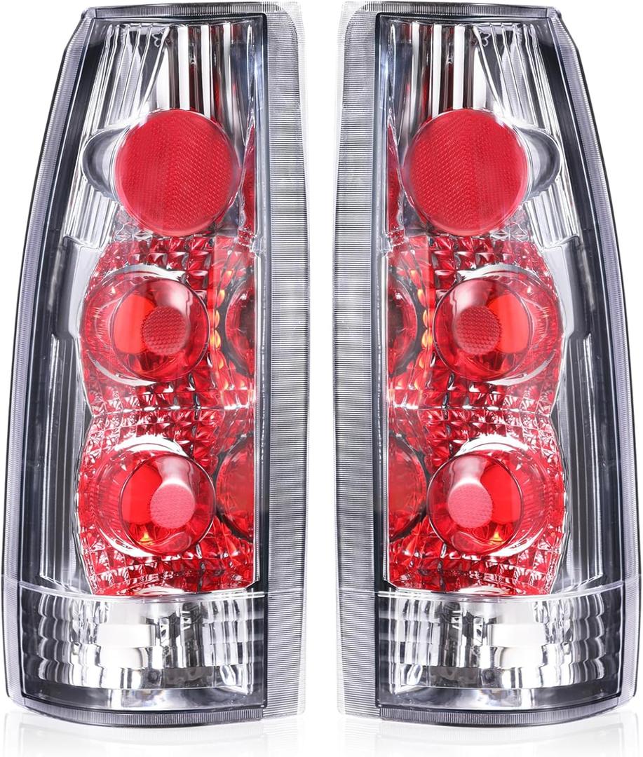 Boine Tail Light Compatible With 1988-1999 Chevy/GMC Silverado Sierra C/K 1500 2500 3500 Suburban Tahoe Blazer Yukon Escalade Driver and Passenger Side Rear Light Brake Lamps Housing (White)
