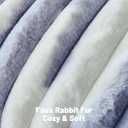 FUTEI Light Purple White Decorative Throw Pillow Covers 20x20 Inch Set of 2,Soft Tie Dye Faux Rabbit Fur Striped Texture Cushion Covers,Modern Home Decor for Couch Bed Living Room