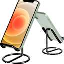 ROPOSY Cell Phone Stand for Desk, Cute Metal Black Cell Phone Stand Holder Desk Accessories, Compatible with All Mobile Phones, iPhone, iPad (1 pack)