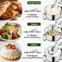 Camic 7.45 QT Tilt-Head Stand Mixer, Electric Mixer for Baking (Silver)
