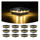 VOLISUN Solar Post Cap Light Outdoor Waterproof 6pack,Solar Fence  Post Lights for 4x4 5x5 6x6 Wooden/Vinyl Post,White Deck Post Cap Light Solar Powered with Warm White for Garden/Patio/Porch